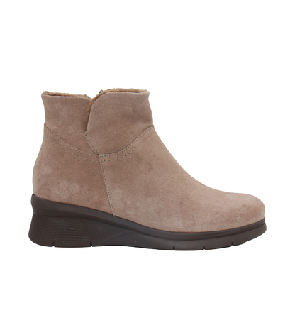 Eric Michael Juno Shearling Suede Wedge Bootie