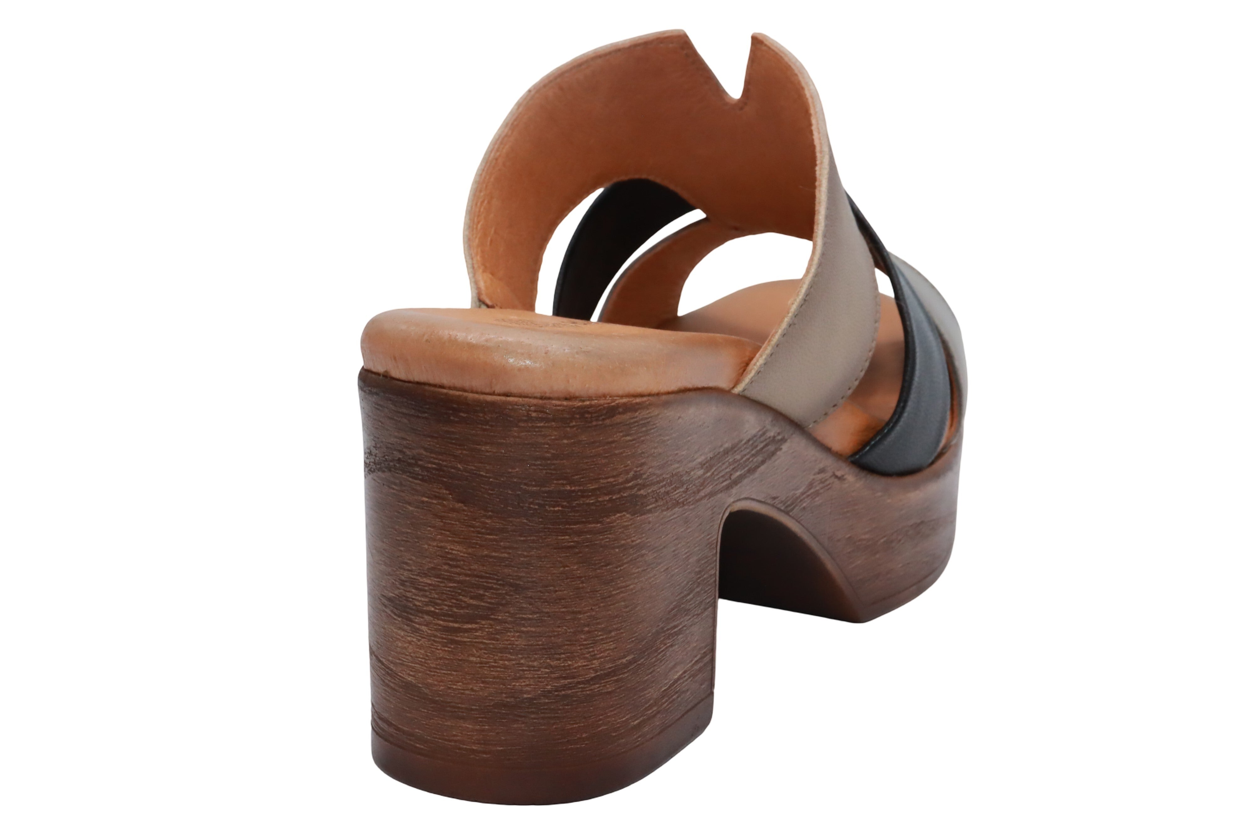 Connie | Multi Texture Block Heel Sandal | Eric Michael