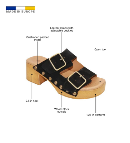 Eric Michael Austin Women's Sandal | Leather Open-Toe Block Heel