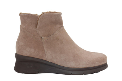 Eric Michael Juno Shearling Suede Wedge Bootie