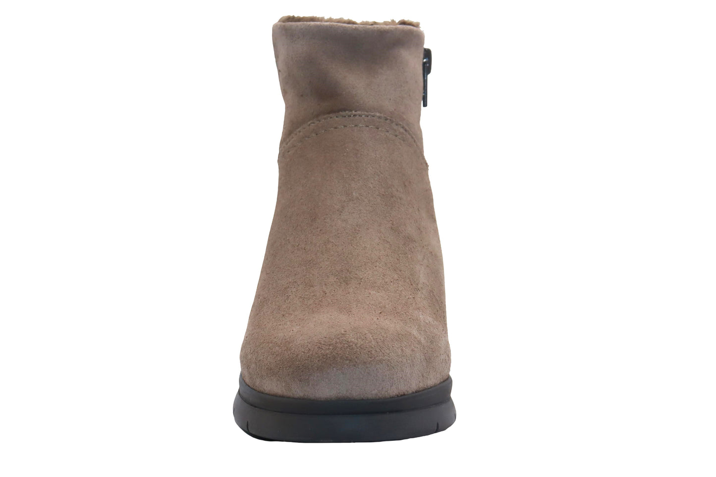 Eric Michael Juno Shearling Suede Wedge Bootie