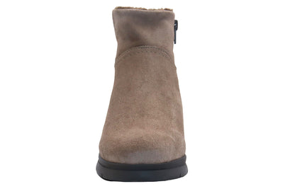 Eric Michael Juno Shearling Suede Wedge Bootie
