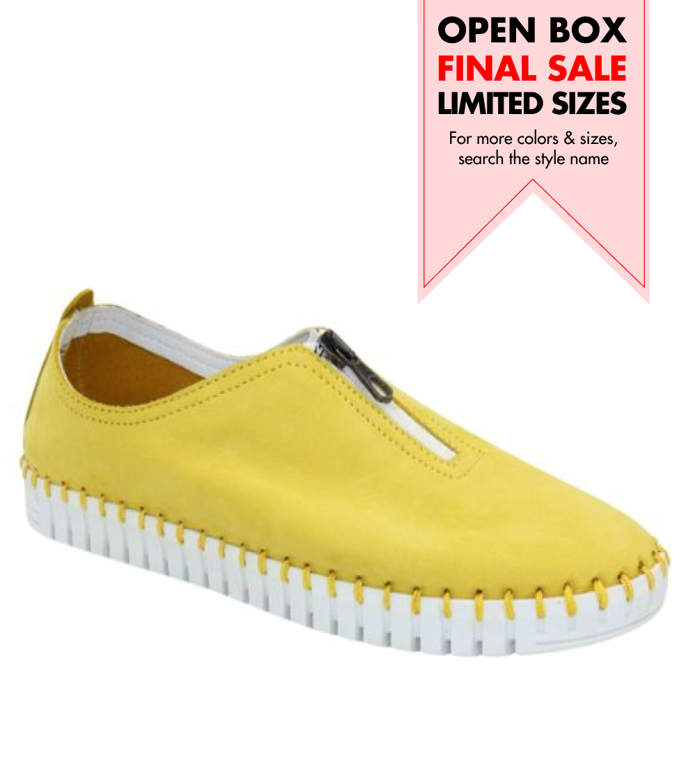 Yellow shoe with white sole on a white background, featuring a 'Final Sale' label.
