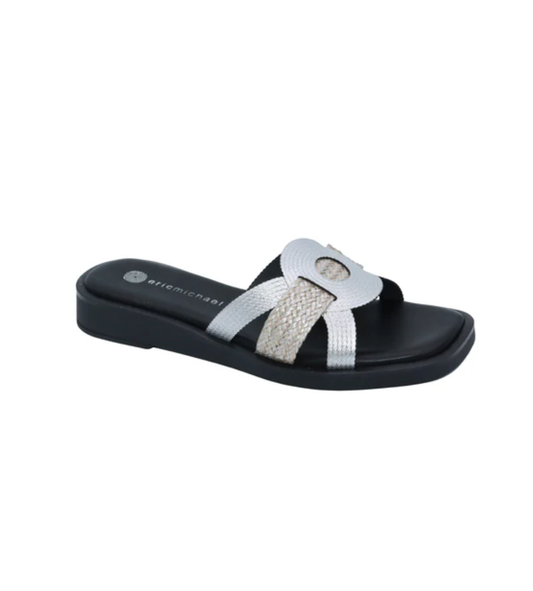 Eric Michael Solar Women’s Metallic Leather Sandal