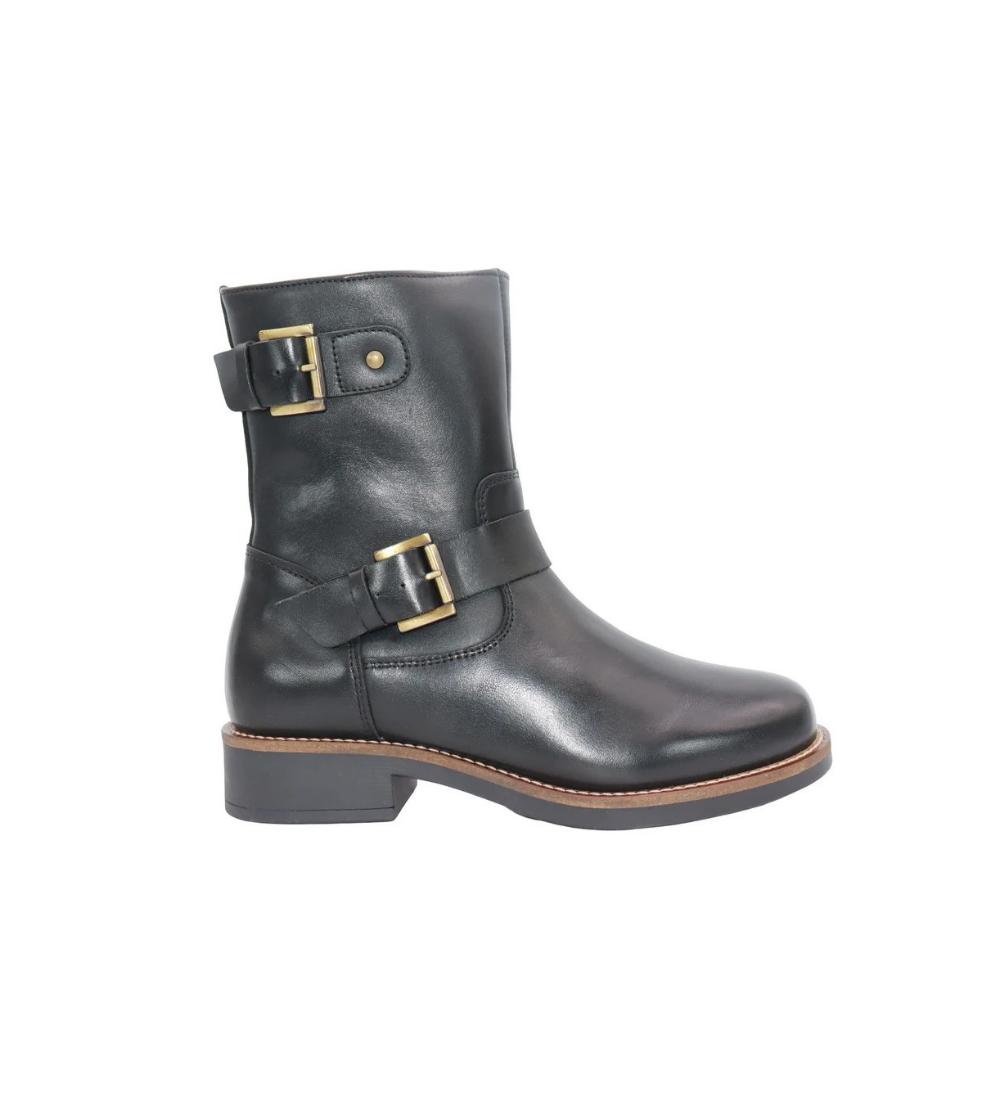 Eric Michael Gina Leather Moto Mid-Calf Boot